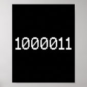 1000011 Binärcode 67 Meme Computer Coding Lustig Poster (Vorne)
