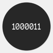 1000011 Binärcode 67 Meme Computer Coding Lustig  Runder Aufkleber (Vorderseite)