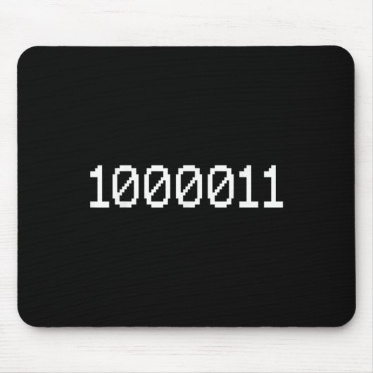 1000011 Binärcode für 67 Lustiger Tech-Meme Comput Mousepad (Vorne)
