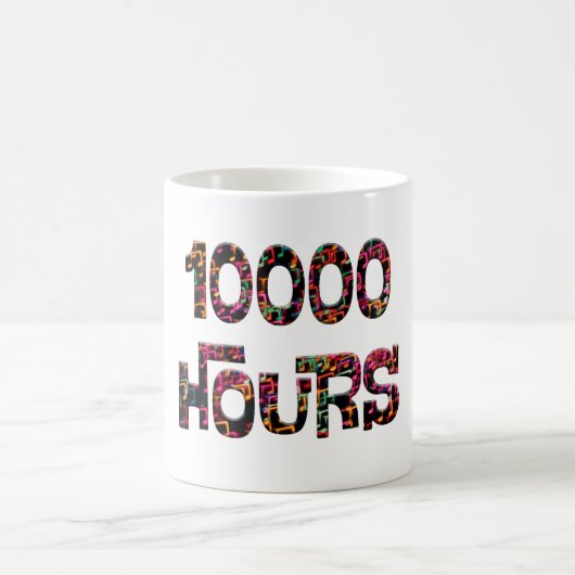 10000 hours with an overlay of bokeh musical notes kaffeetasse (Mittel)