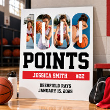 1000 Basketball-Karrierepunkte-Spielerposter