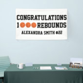 1000 Basketball Rebounds Karriere Team Spieler Banner (Messeveranstaltung)