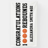 1000 Basketball Rebounds Karriere Team Spieler Banner (Vertikal)