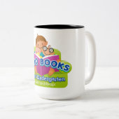 1000 Bücher vor Kindergarten-Tasse Zweifarbige Tasse (VorderseiteRechts)