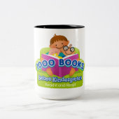 1000 Bücher vor Kindergarten-Tasse Zweifarbige Tasse (Mittel)