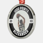 1000 Career Points Basketball Scorer Milestone Ornament Aus Metall (Links)