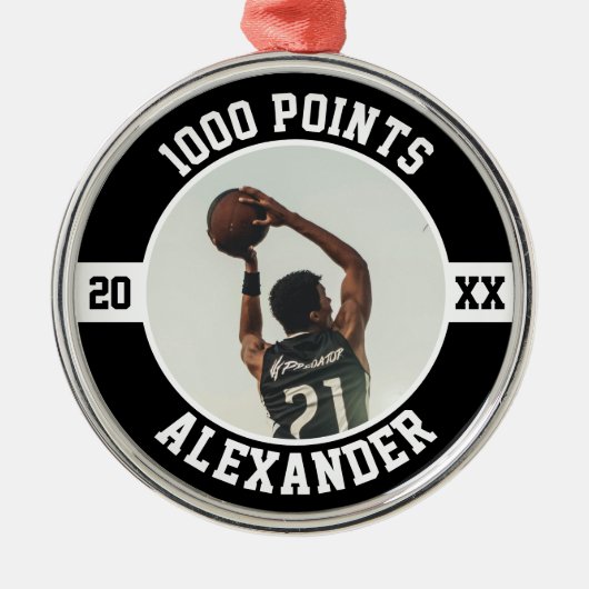 1000 Career Points Basketball Scorer Milestone Ornament Aus Metall (Vorne)