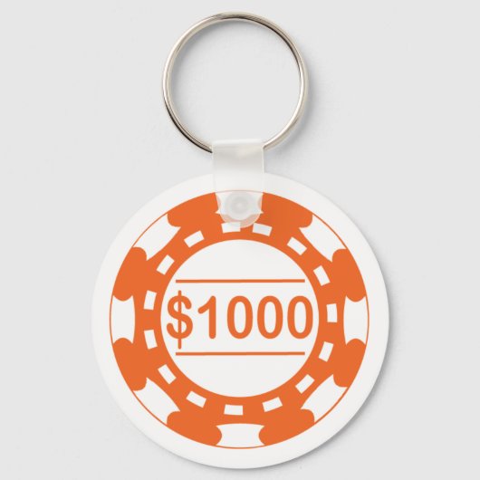 1000 $ Casino Chip Orange Schlüsselanhänger (Vorderseite)