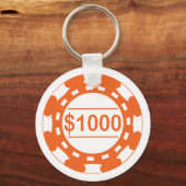 1000 $ Casino Chip Orange Schlüsselanhänger (Vorderseite)