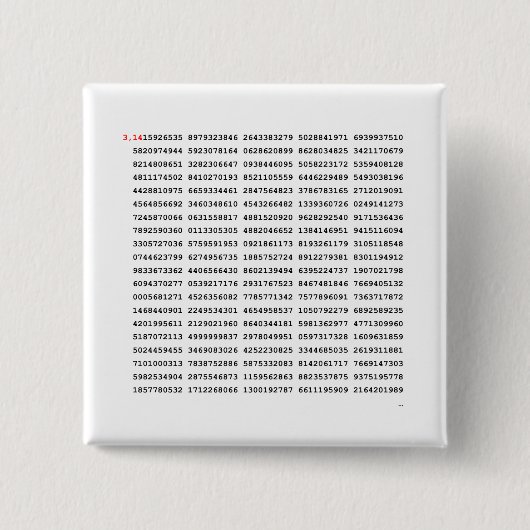 1000 erste Ziffern i-Nummer | Mathematisches Symbo Button (Vorderseite)