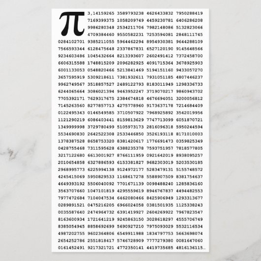 1000 erste Ziffern i-Nummer | Mathematisches Symbo Flyer (Vorne)