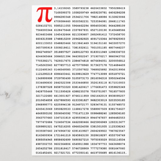 1000 erste Ziffern i-Nummer | Mathematisches Symbo Flyer (Vorne)