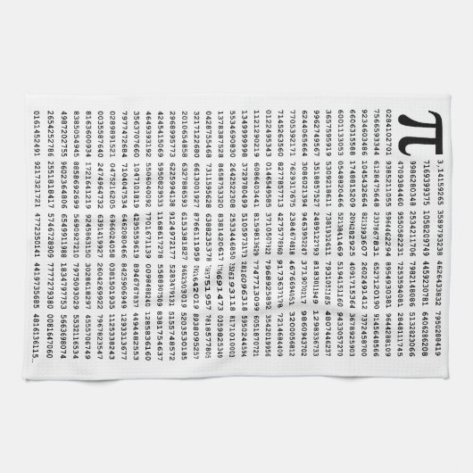 1000 erste Ziffern i-Nummer | Mathematisches Symbo Geschirrtuch (Horizontal)