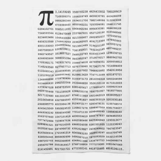 1000 erste Ziffern i-Nummer | Mathematisches Symbo Geschirrtuch (Vertikal)