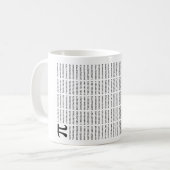1000 erste Ziffern i-Nummer | Mathematisches Symbo Kaffeetasse (Vorderseite Links)