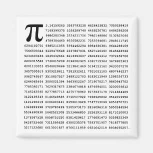 1000 erste Ziffern i-Nummer   Mathematisches Symbo Magnet