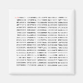 1000 erste Ziffern i-Nummer | Mathematisches Symbo Magnet (Vorne)