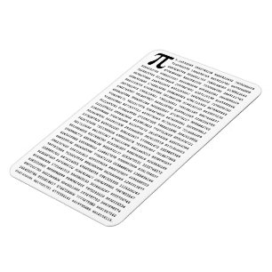 1000 erste Ziffern i-Nummer   Mathematisches Symbo Magnet