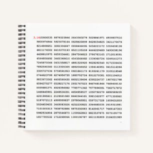 1000 erste Ziffern i-Nummer Mathematisches Symbo Notizblock