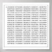 1000 erste Ziffern i-Nummer | Mathematisches Symbo Poster (Vorne)