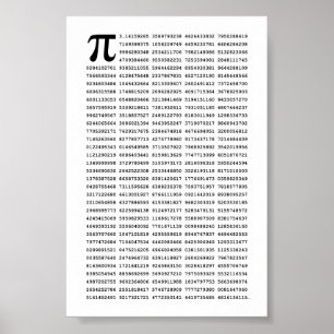 1000 erste Ziffern i-Nummer Mathematisches Symbo Poster