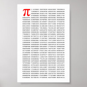 1000 erste Ziffern i-Nummer Mathematisches Symbo Poster
