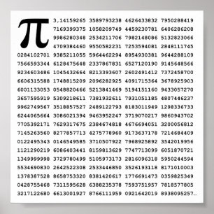 1000 erste Ziffern i-Nummer   Mathematisches Symbo Poster