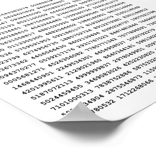 1000 erste Ziffern i-Nummer | Mathematisches Symbo Poster (Ecke)