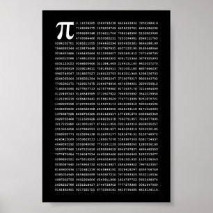 1000 erste Ziffern i-Nummer Mathematisches Symbo Poster