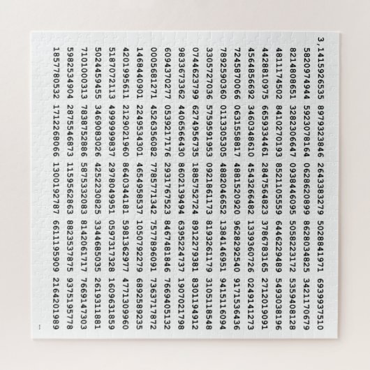 1000 erste Ziffern i-Nummer | Mathematisches Symbo Puzzle (Horizontal)
