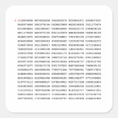 1000 erste Ziffern i-Nummer | Mathematisches Symbo Quadratischer Aufkleber (Vorderseite)