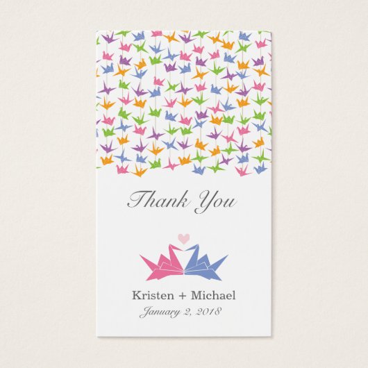 1000 Hanging Origami Paper Cranes Wedding (Vorderseite)