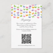 1000 Hanging Origami Paper Cranes Wedding Begleitkarte (Vorderseite)