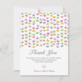 1000 Hanging Origami Paper Cranes Wedding Dankeskarte (Vorderseite)