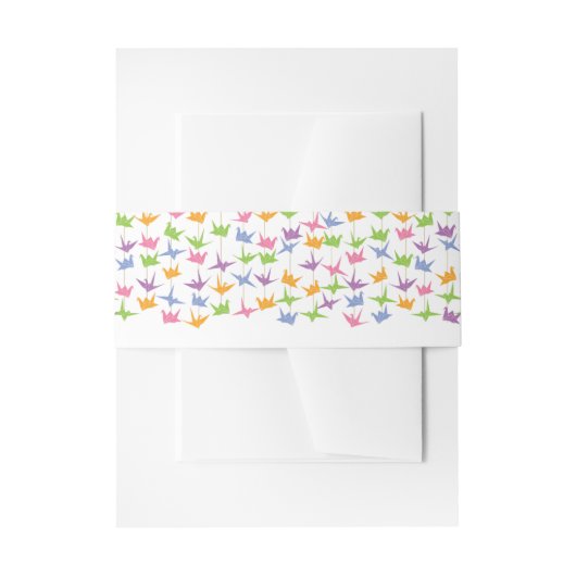 1000 Hanging Origami Paper Cranes Wedding Einladungsbanderole (Vorderseite Beispiel)