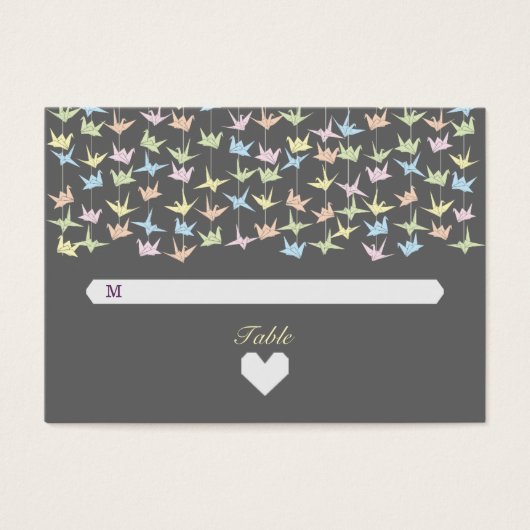 1000 Hanging Origami Paper Cranes Wedding (grau) (Vorderseite)