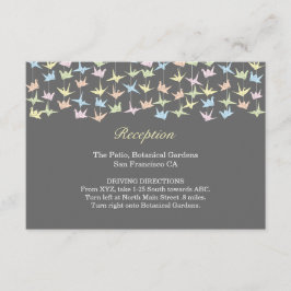 1000 Hanging Origami Paper Cranes Wedding (grau) Begleitkarte