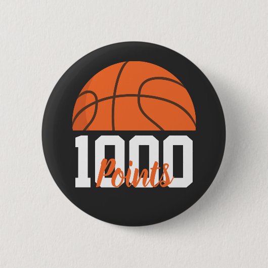 1000 Karrierepunkte Scorer Basketball High School Button (Vorderseite)