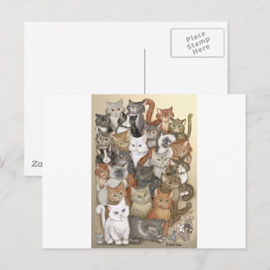 1000 Katzen Postkarte (Vorne/Hinten)