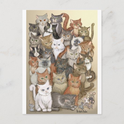 1000 Katzen Postkarte (Vorderseite)