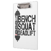 1000 Lbs Bench Squat Deadlift Powerlift Fitness Klemmbrett (Links)