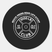 1000 lbs Pfund Club Gym Weightlift Totenlift sein Runder Aufkleber (Vorderseite)