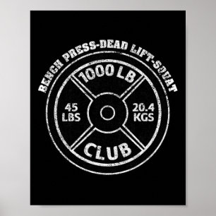 1000 Pfund Club Kraftsportstudio Krafttraining Dea Poster