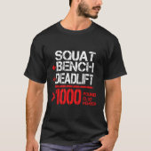 1000 Pfund Club-Mitglied Powerlift T-Shirt (Vorderseite)