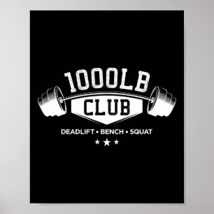 1000 Pfund Klub Fitnessstudio Gewichtheben Deadlif Poster