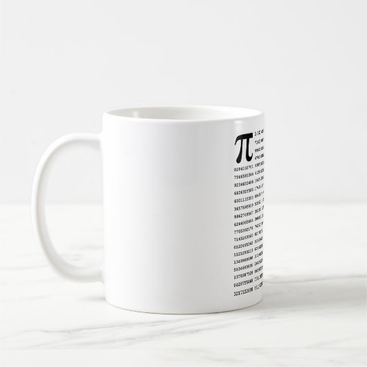 1000 Pi-Nummer| mathematisches Symbol Kaffeetasse (Links)