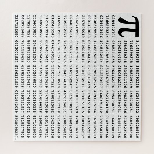 1000 Pi-Nummer| mathematisches Symbol Puzzle (Horizontal)