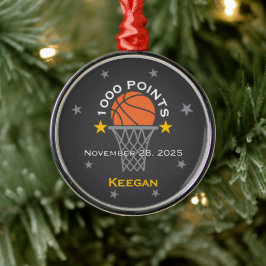 1000 Points Basketball Milestone Custom Ornament Aus Metall