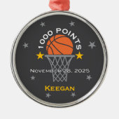 1000 Points Basketball Milestone Custom Ornament Aus Metall (Vorne)