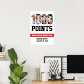 1000 Punkte Basketball Weiß Poster (Heimbüro)